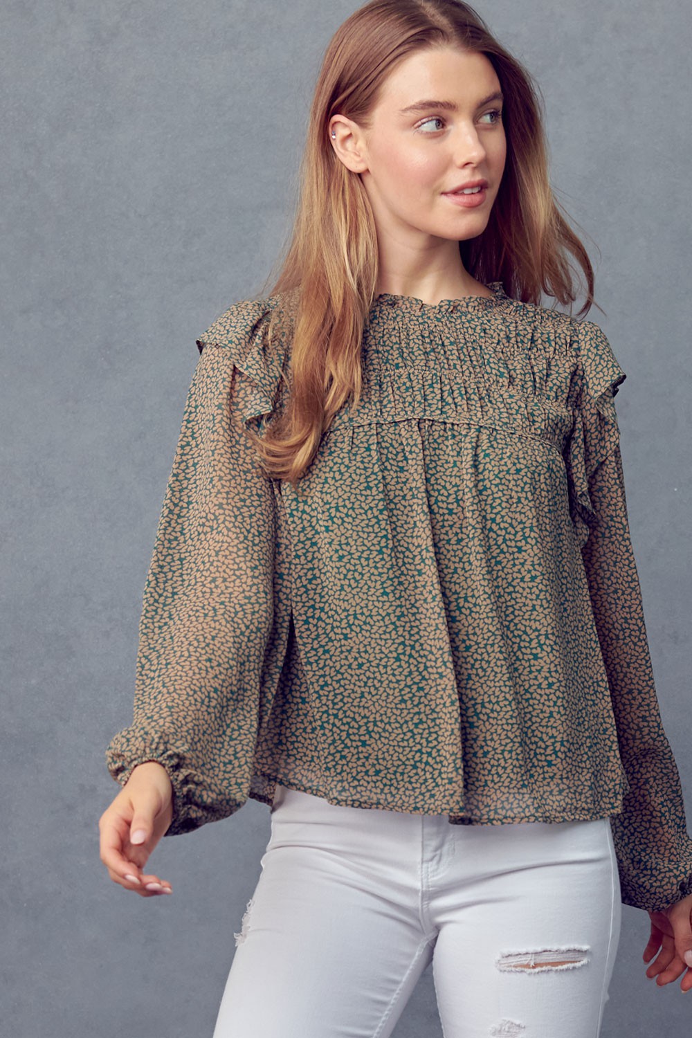 BLUSA PEACOCK CAMEL