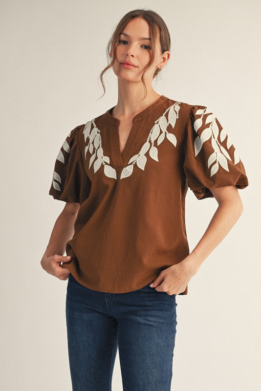 BLUSA LEAF BROWN