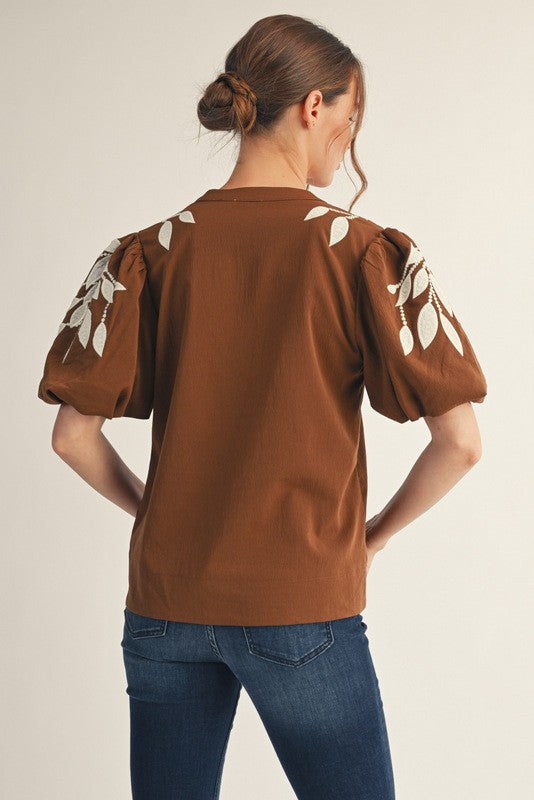 BLUSA LEAF BROWN