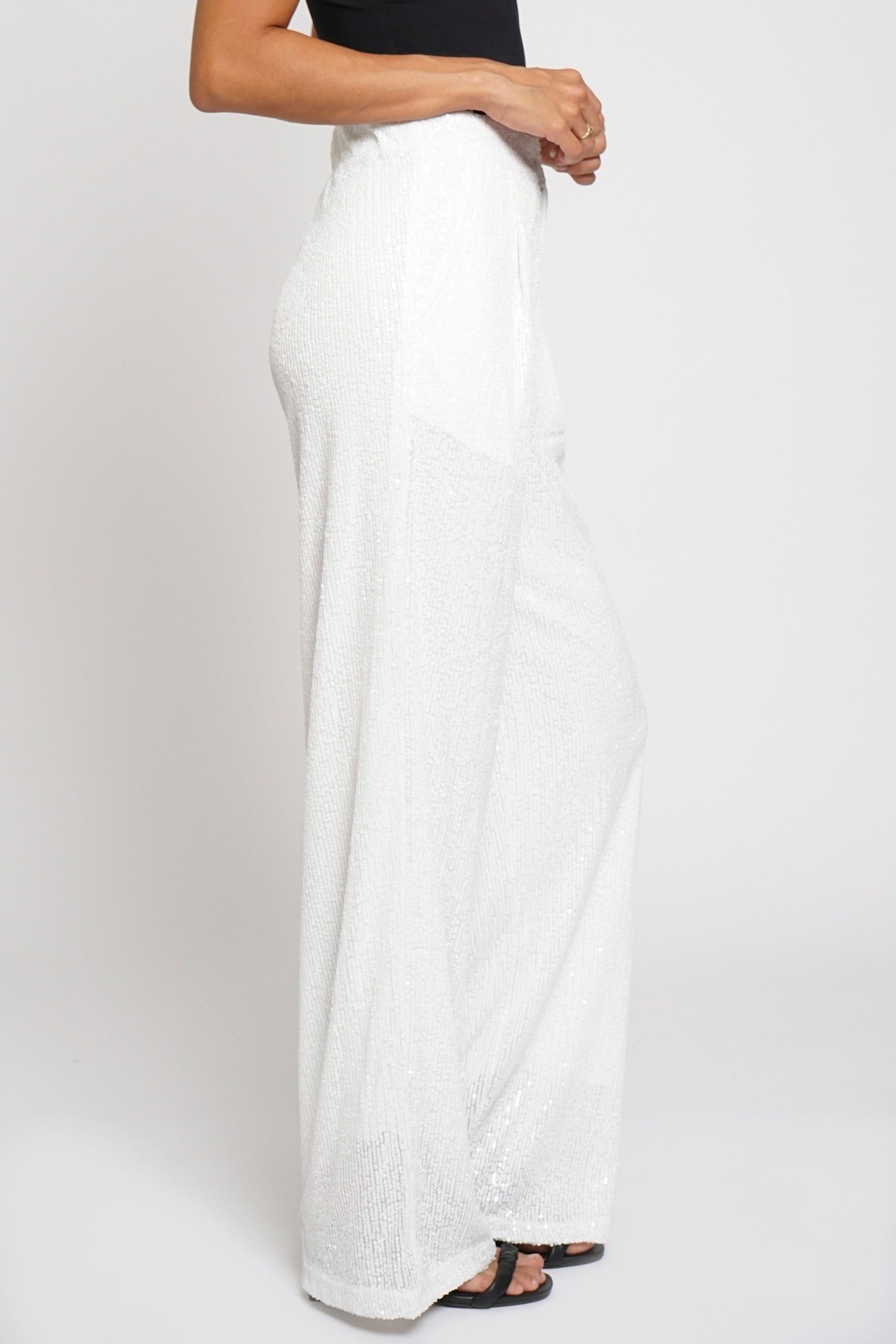 PANTALON LENTEJUELA BLANCO