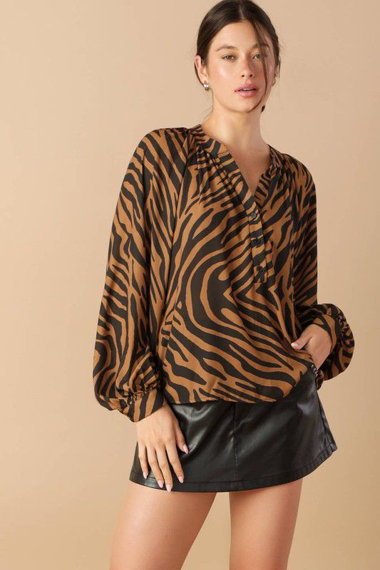 BLUSA BROWN ZEBRA
