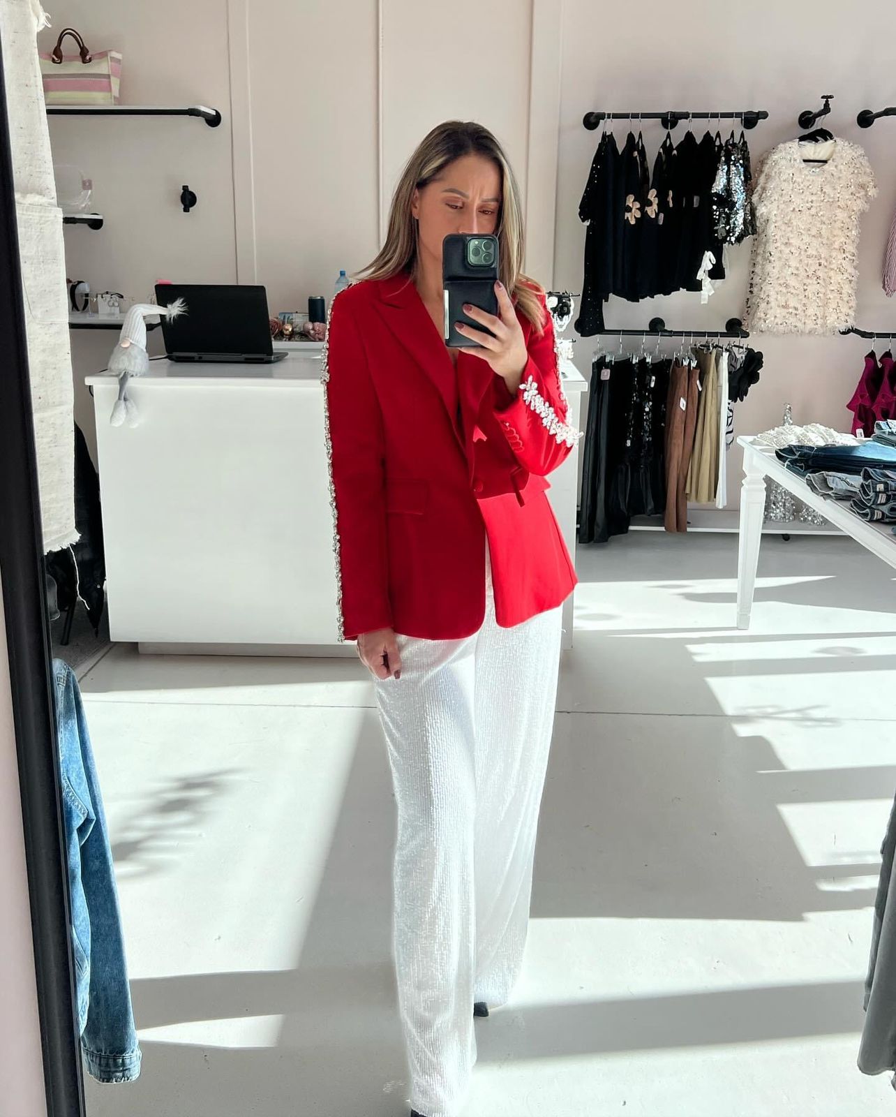 PANTALON LENTEJUELA BLANCO