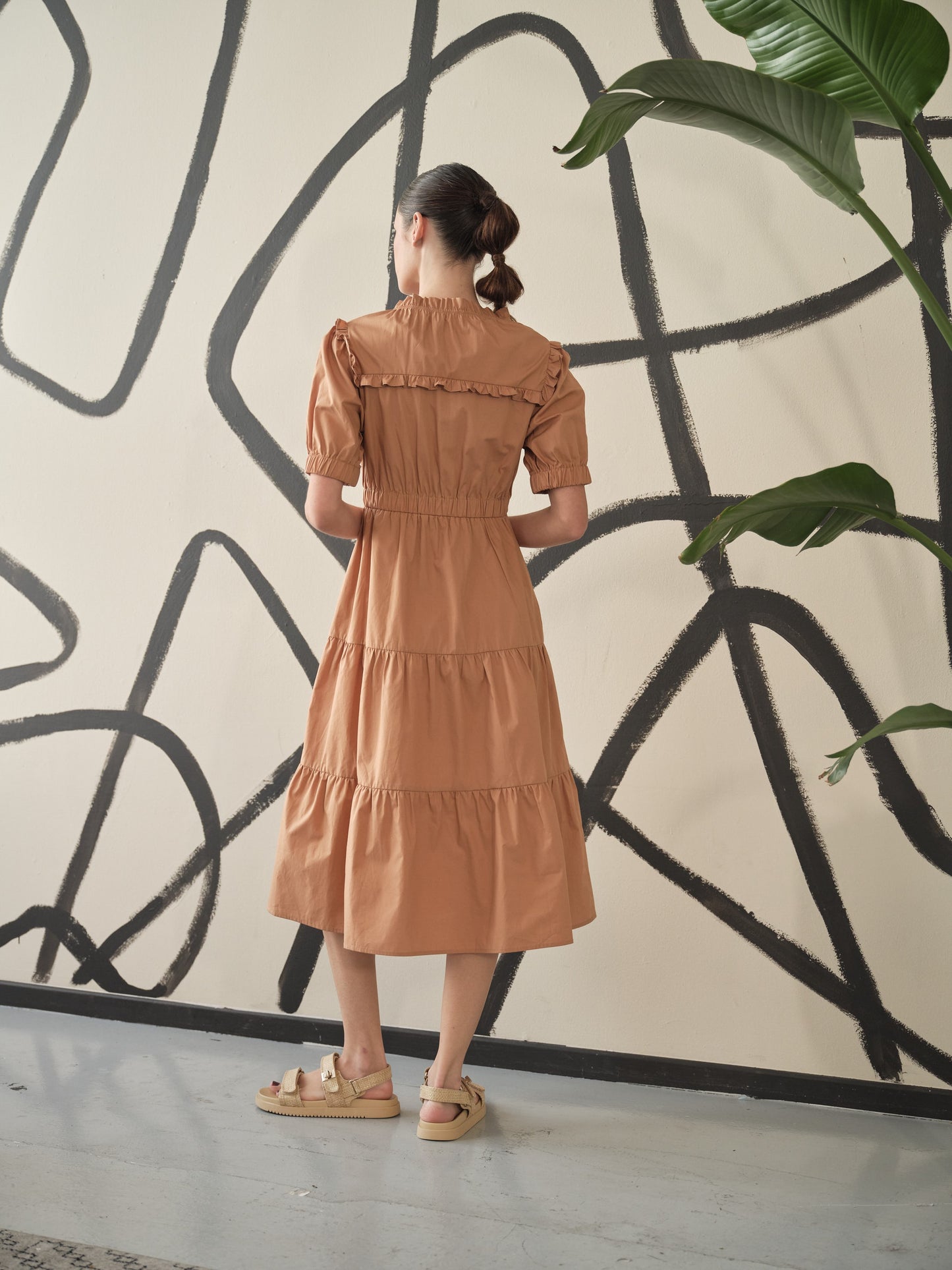 VESTIDO POPLIN APRICOT