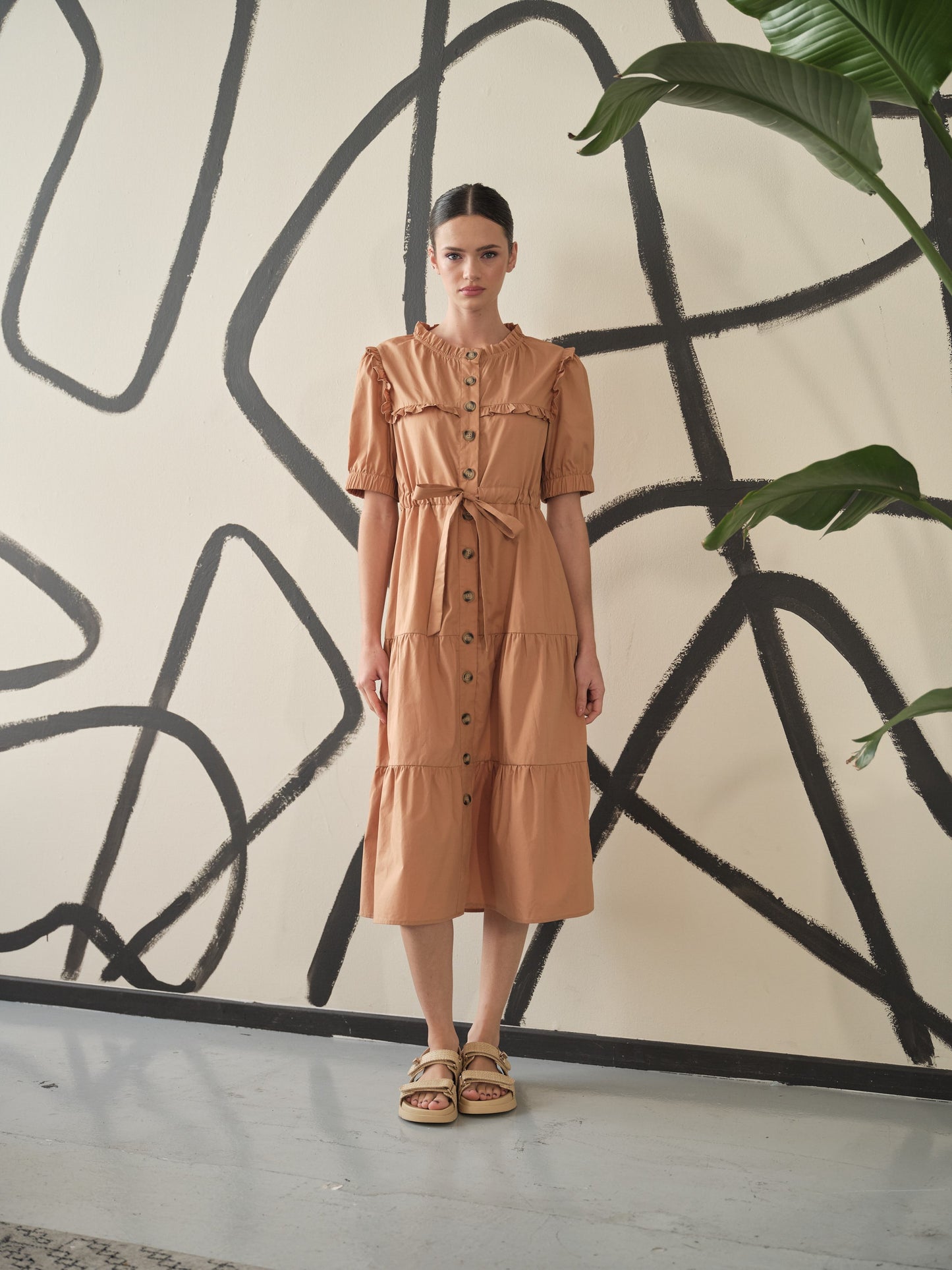 VESTIDO POPLIN APRICOT