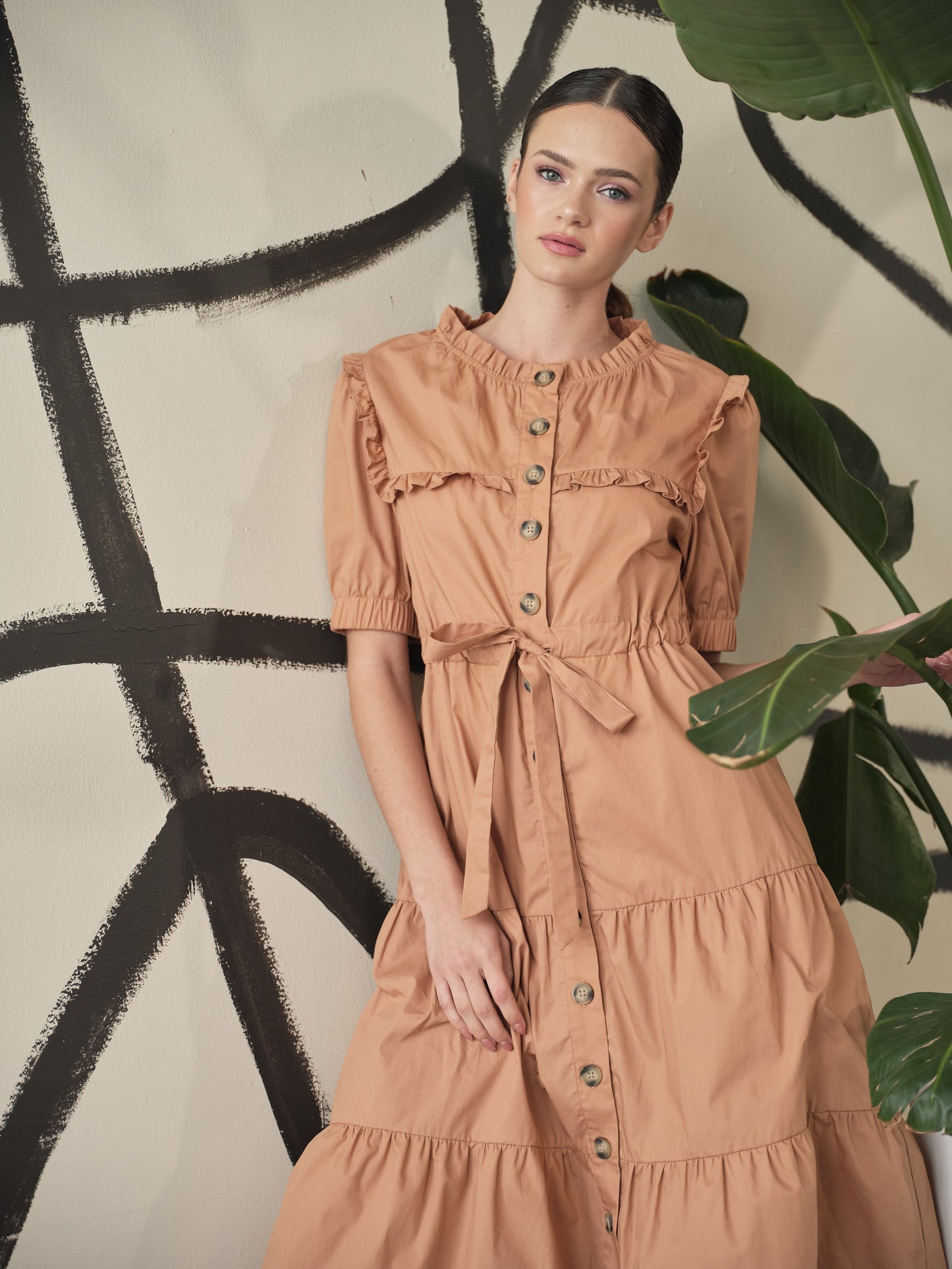 VESTIDO POPLIN APRICOT