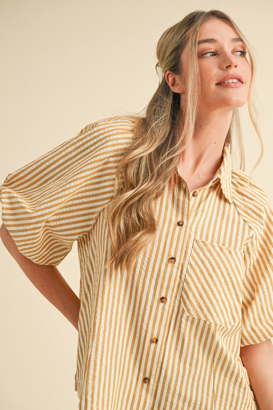 BLUSA STRIPED MUSTARD