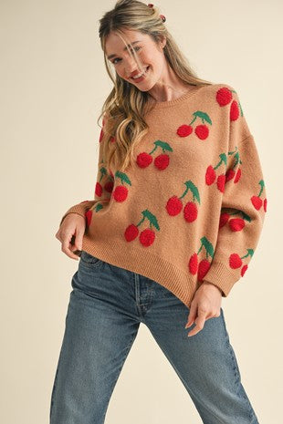 SWEATER CHERRY TAUPE