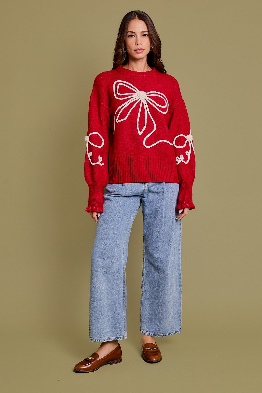 SWEATER RED BOW