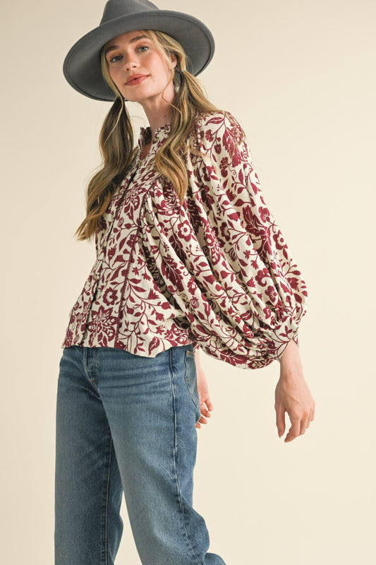 BLUSA SANGRIA FLORAL