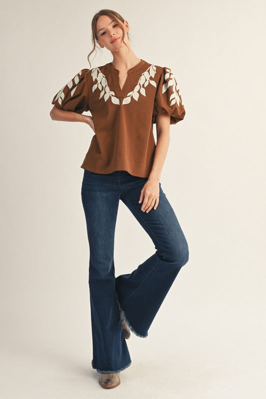 BLUSA LEAF BROWN