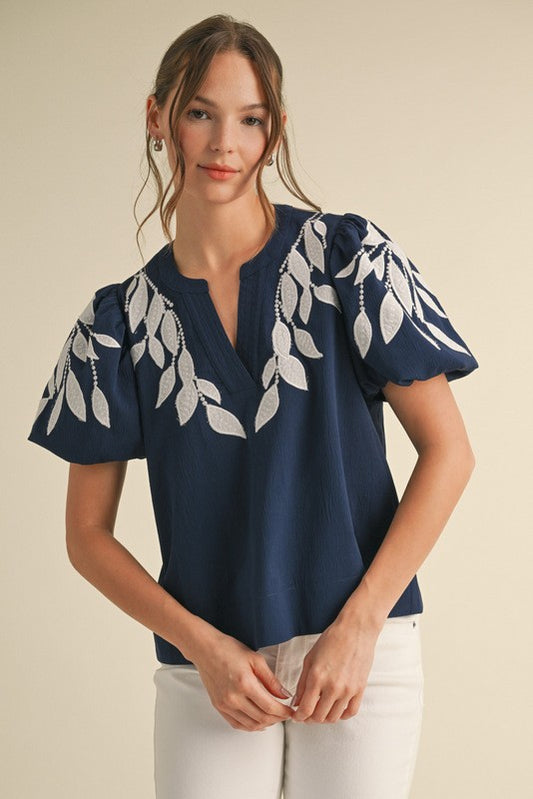 BLUSA LEAF NAVY