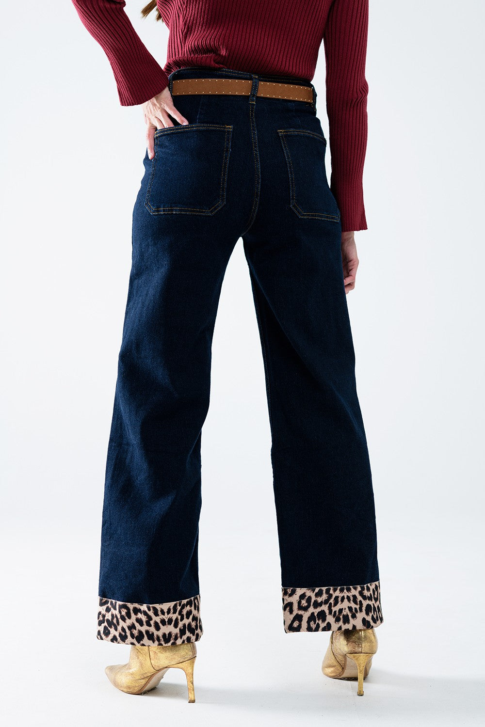 JEANS CUFFED ANIMALPRINT