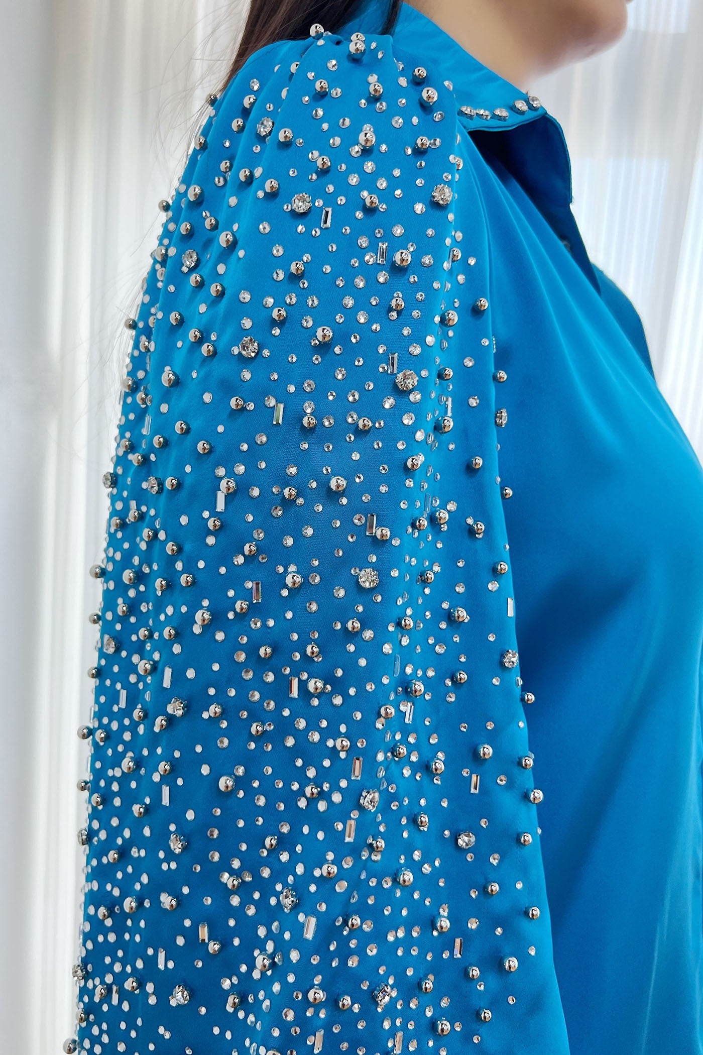 BLUSA BLUE RHINESTONES