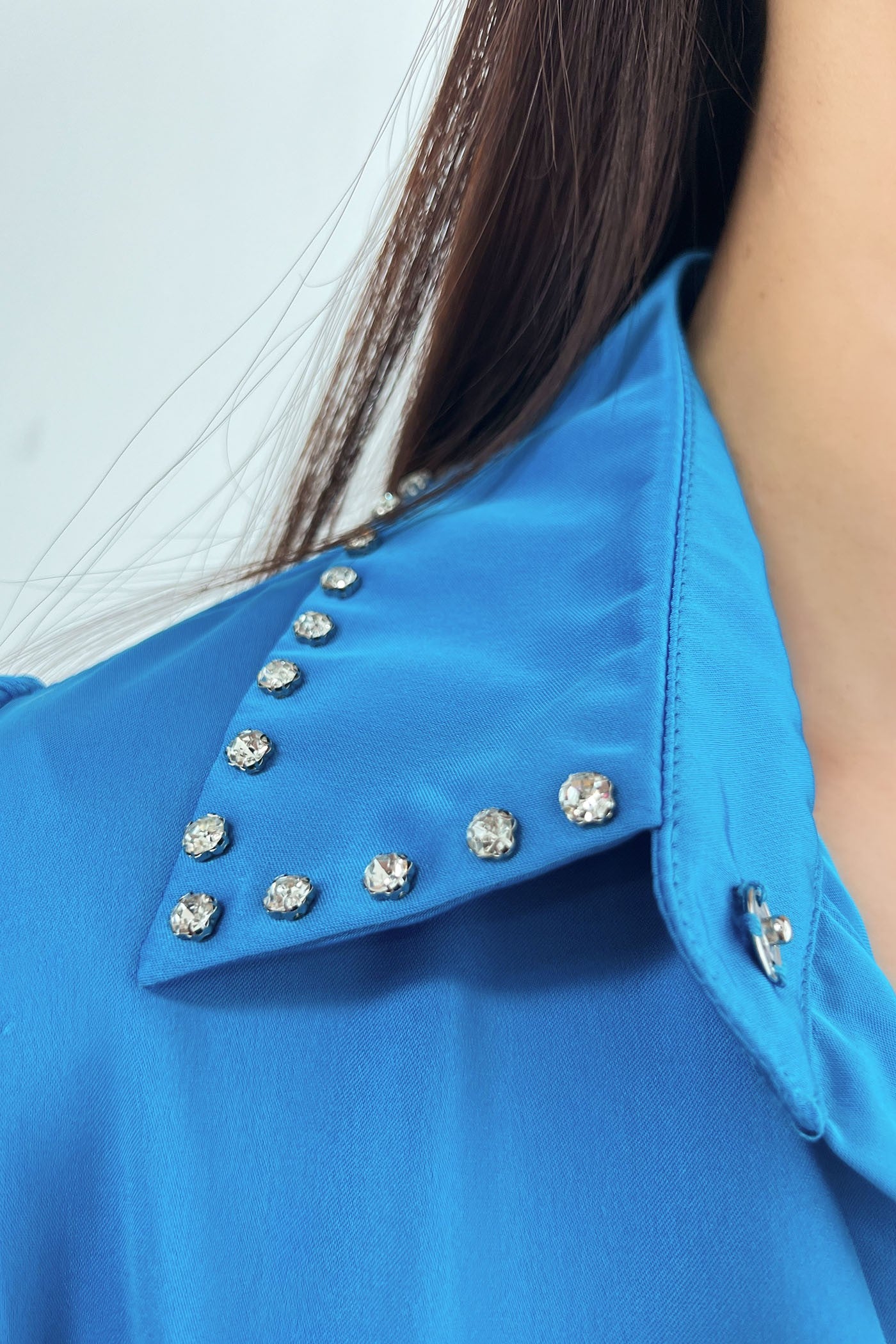 BLUSA BLUE RHINESTONES
