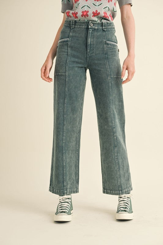 PANTS SCALLOPED GREEN