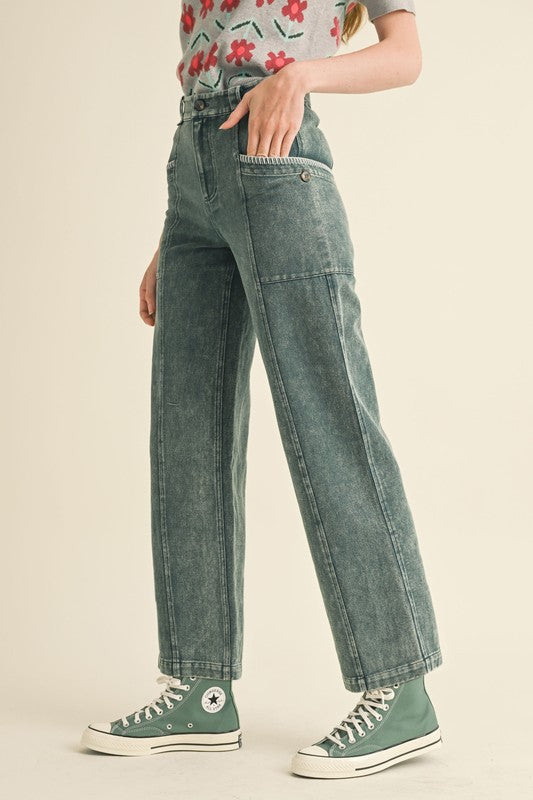 PANTS SCALLOPED GREEN