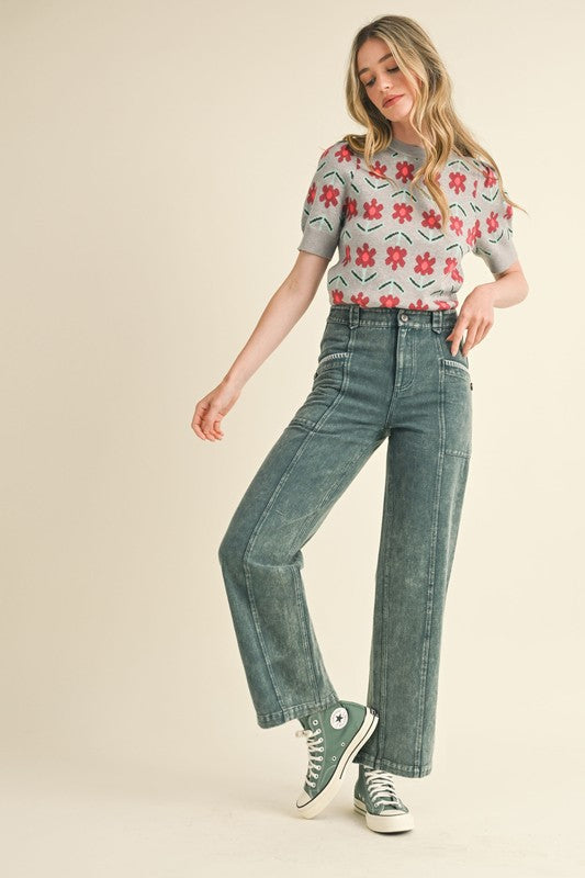 PANTS SCALLOPED GREEN