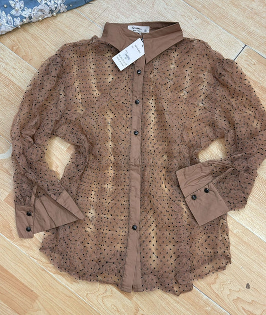BLUSA DOTS BROWN
