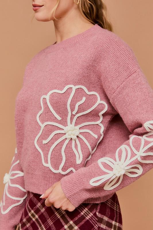 SWEATER PINK FLOR