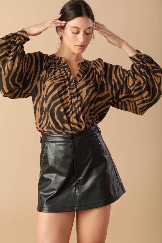 BLUSA BROWN ZEBRA