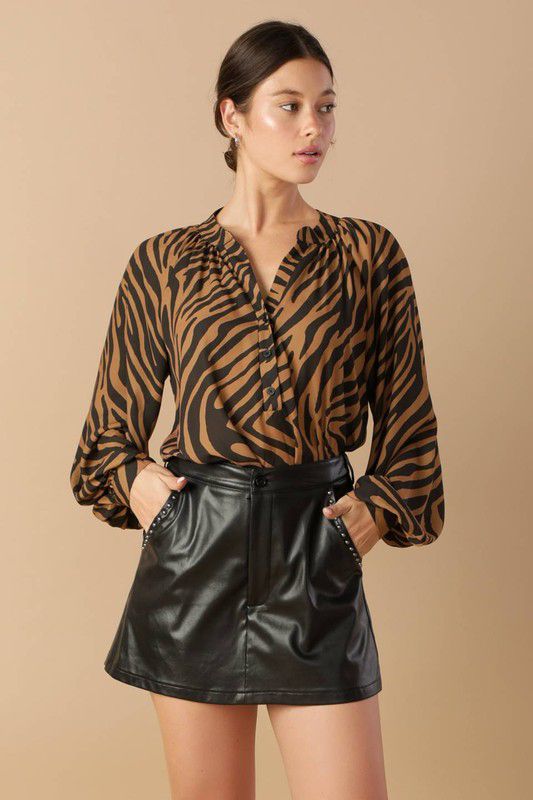 BLUSA BROWN ZEBRA