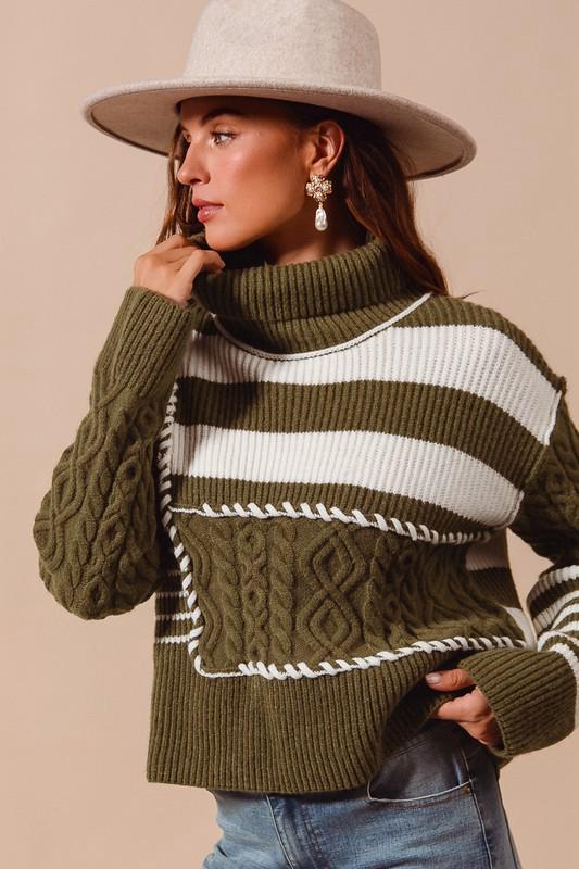 SWEATER OLIVE IVORY