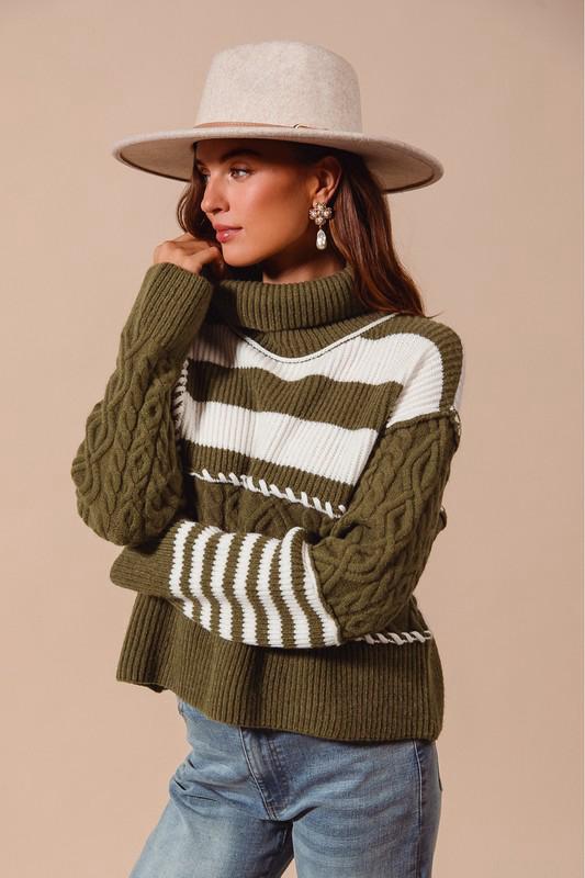 SWEATER OLIVE IVORY