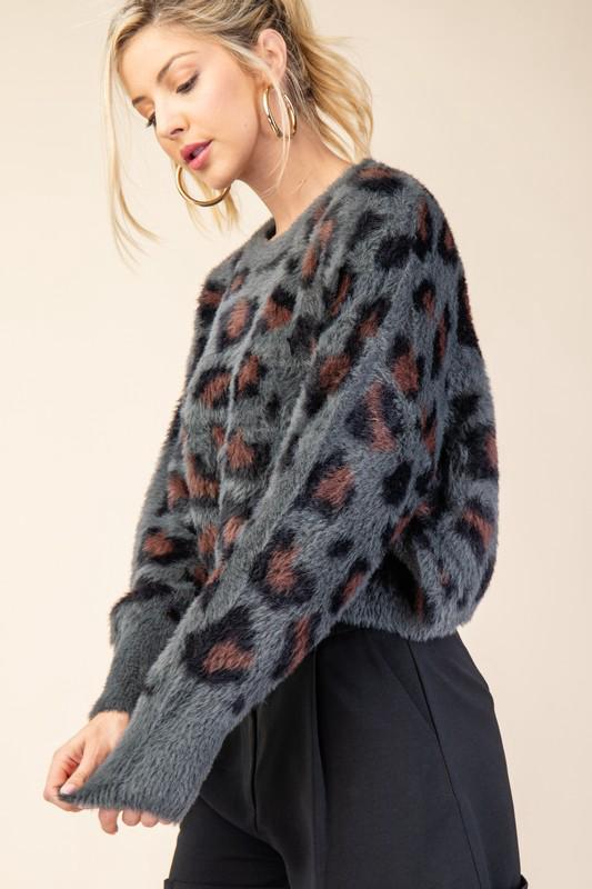 SWEATER LEOPARDO GRIS