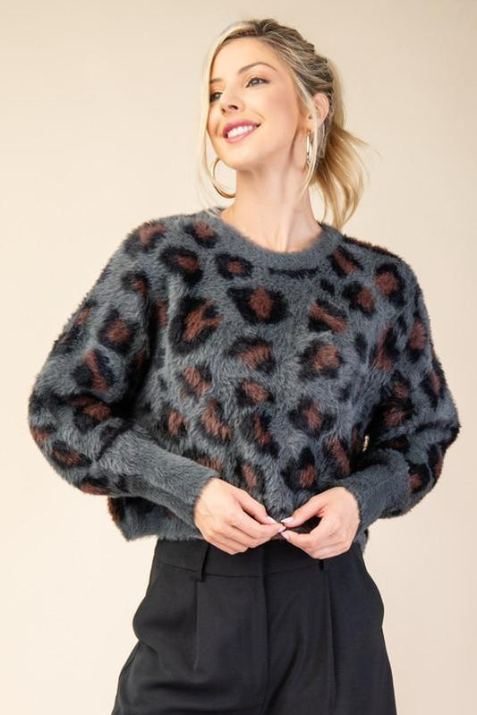 SWEATER LEOPARDO GRIS