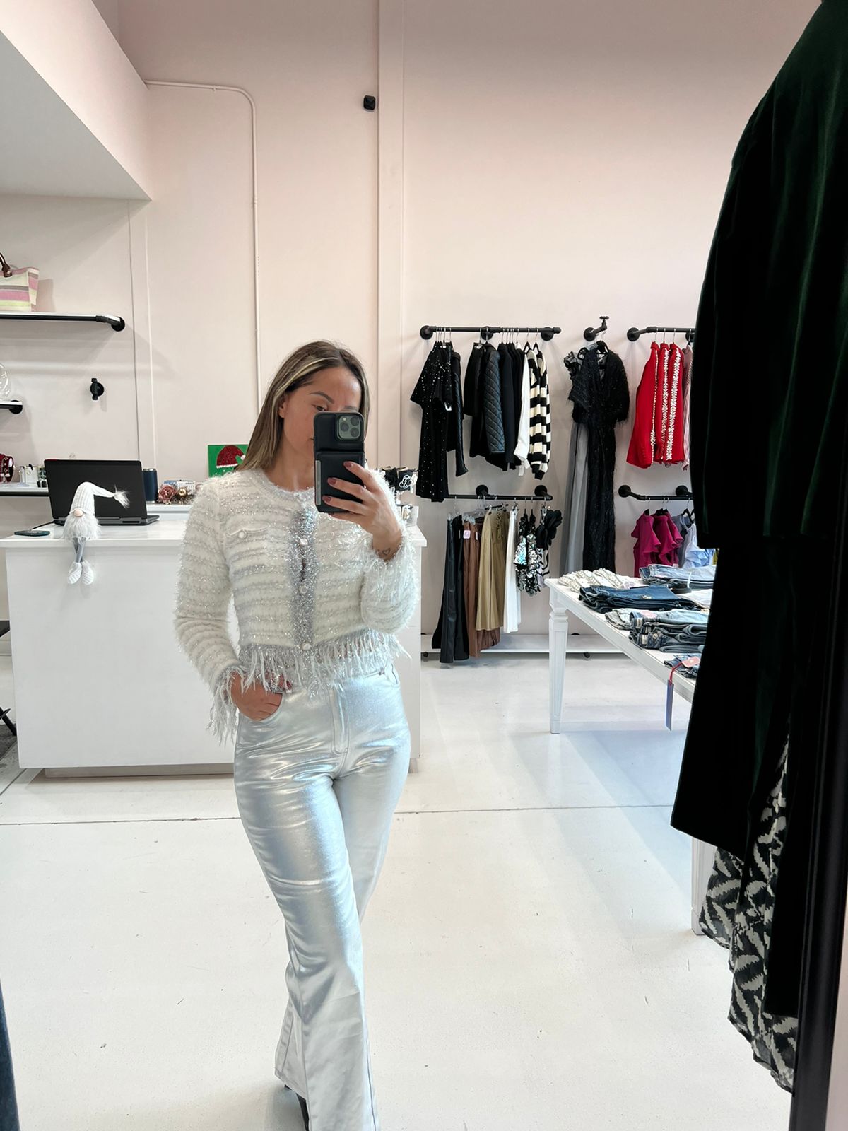 CARDIGAN WHITE/SILVER