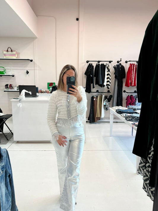 CARDIGAN WHITE/SILVER