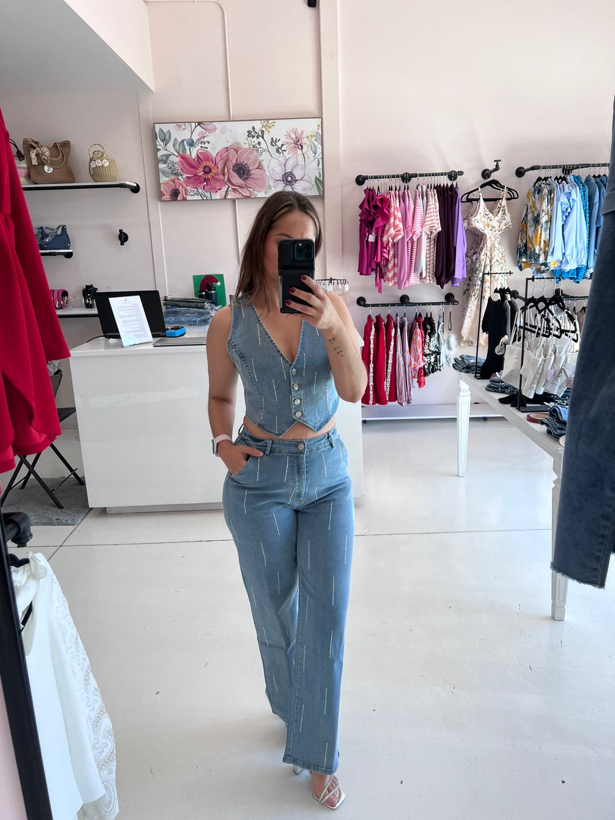 VEST DENIM DIAMONDS