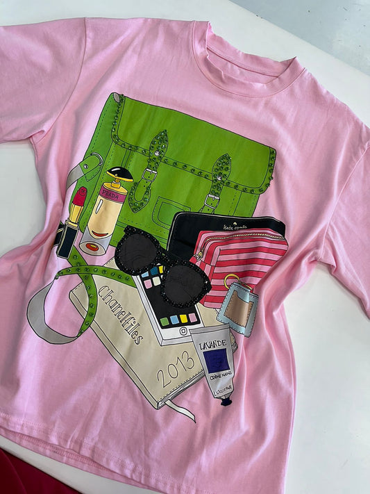 PLAYERA ROSA VERDE