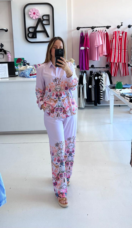 SET FLORAL LILA